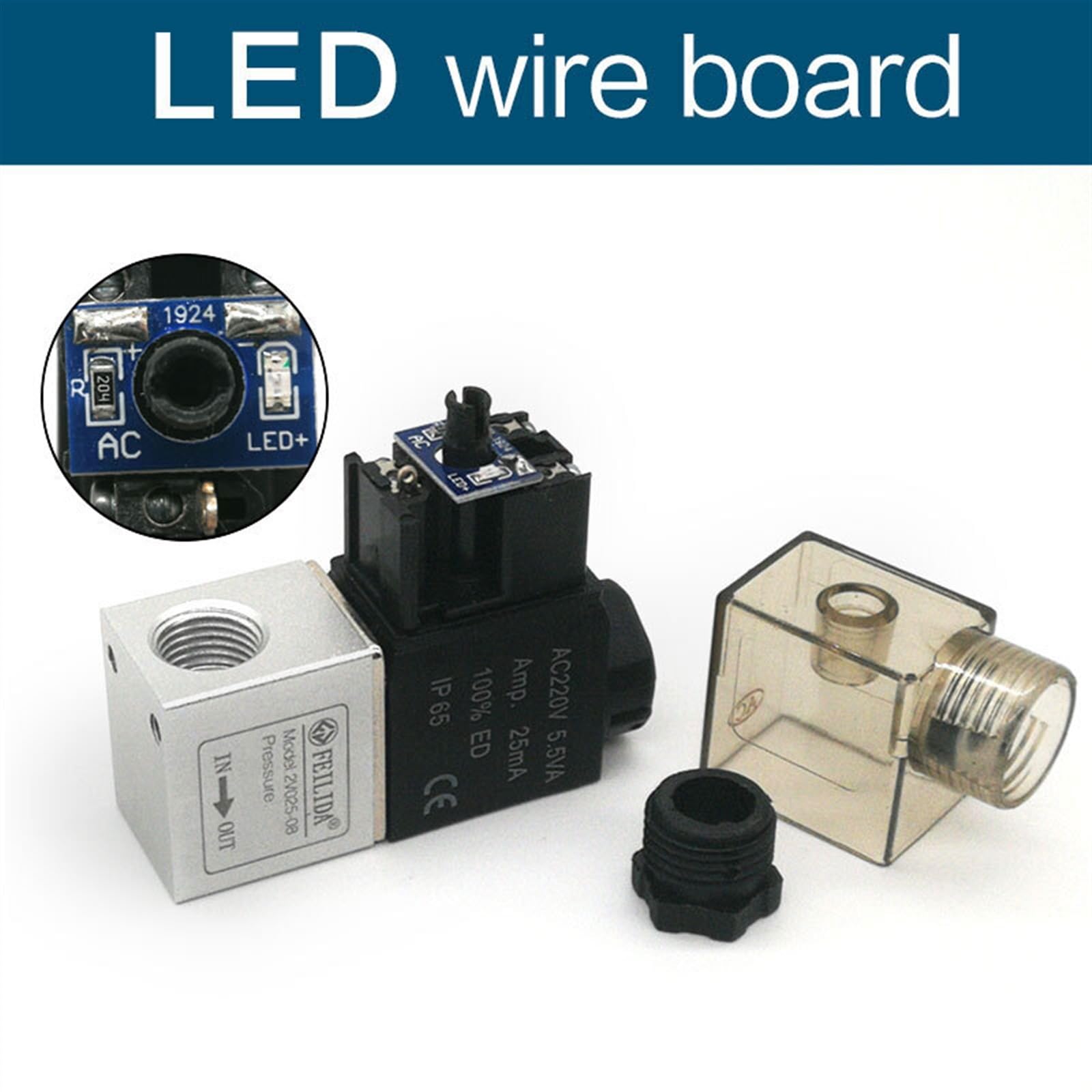 Zawory elektromagnetyczne powietrza 2V025-08 2 pozycje 2 porty 0,6 cm normalnie zamknięty pneumatyczny zawór elektromagnetyczny 12 V 24 V 110 V 220 V wolt (8 mm-dopasowanie-3 szt., AC220V)