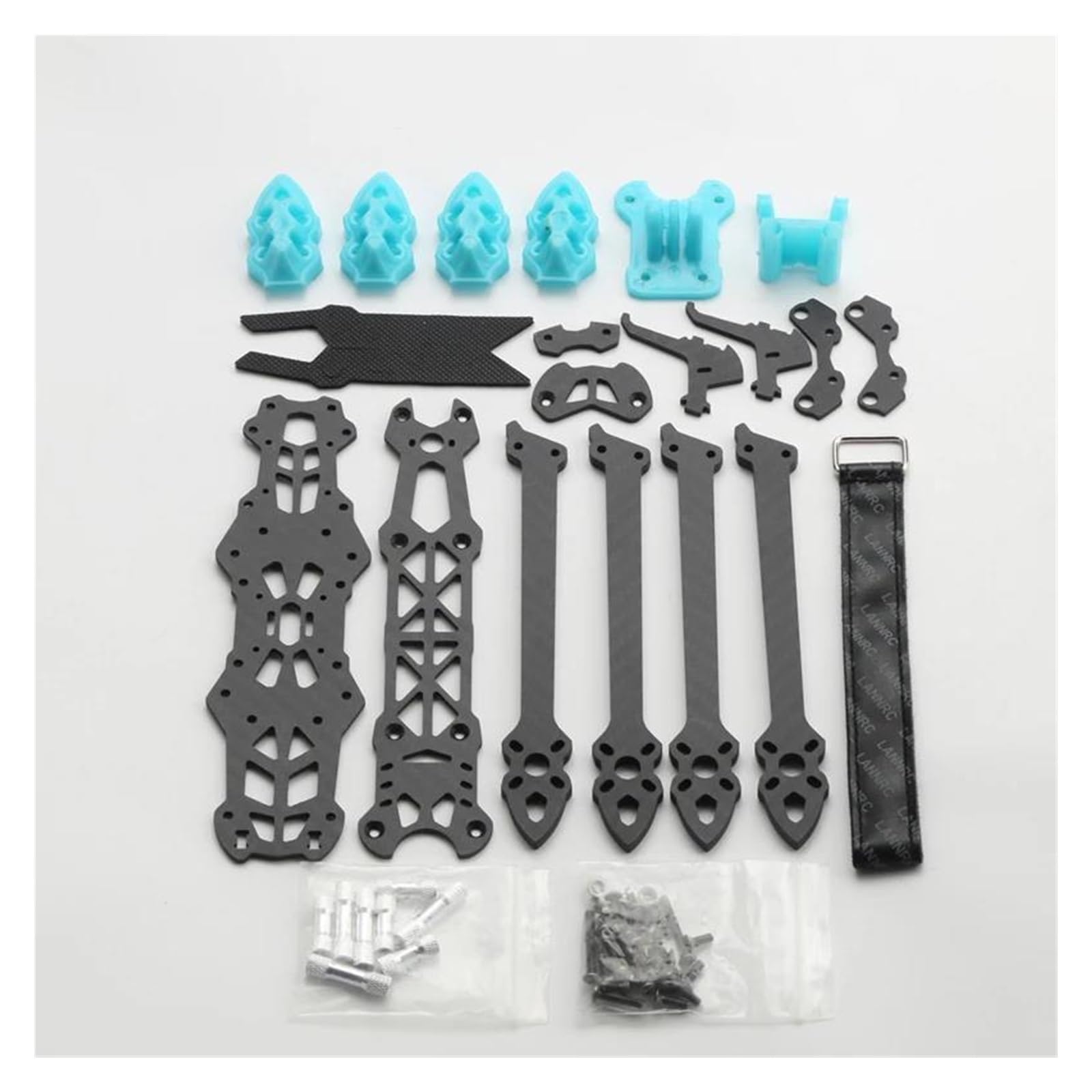Ma&rk4 5-Zoll-Carbonfaser-Rahmen-Kit, 225 mm Radstand, 5 mm Arm, Freestyle-Langstreckenrahmen für RC Quadcopter FPV Racing Drone(Blue)
