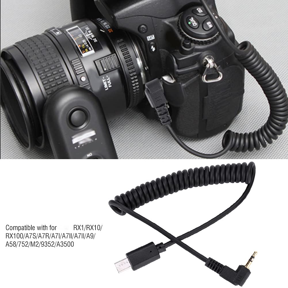 VBESTLIFE RM-VPR1 3,5 mm/2,5 mm S2 kabel zwalniający migawkę do RX1/RX10/RX100/A7S/A7R/A7/A7II/A7III/A9/A58/77M2/99M2/A3500/A5000/A5100/A60000/A60000. /A6300 0/A6500, czarny (2,5