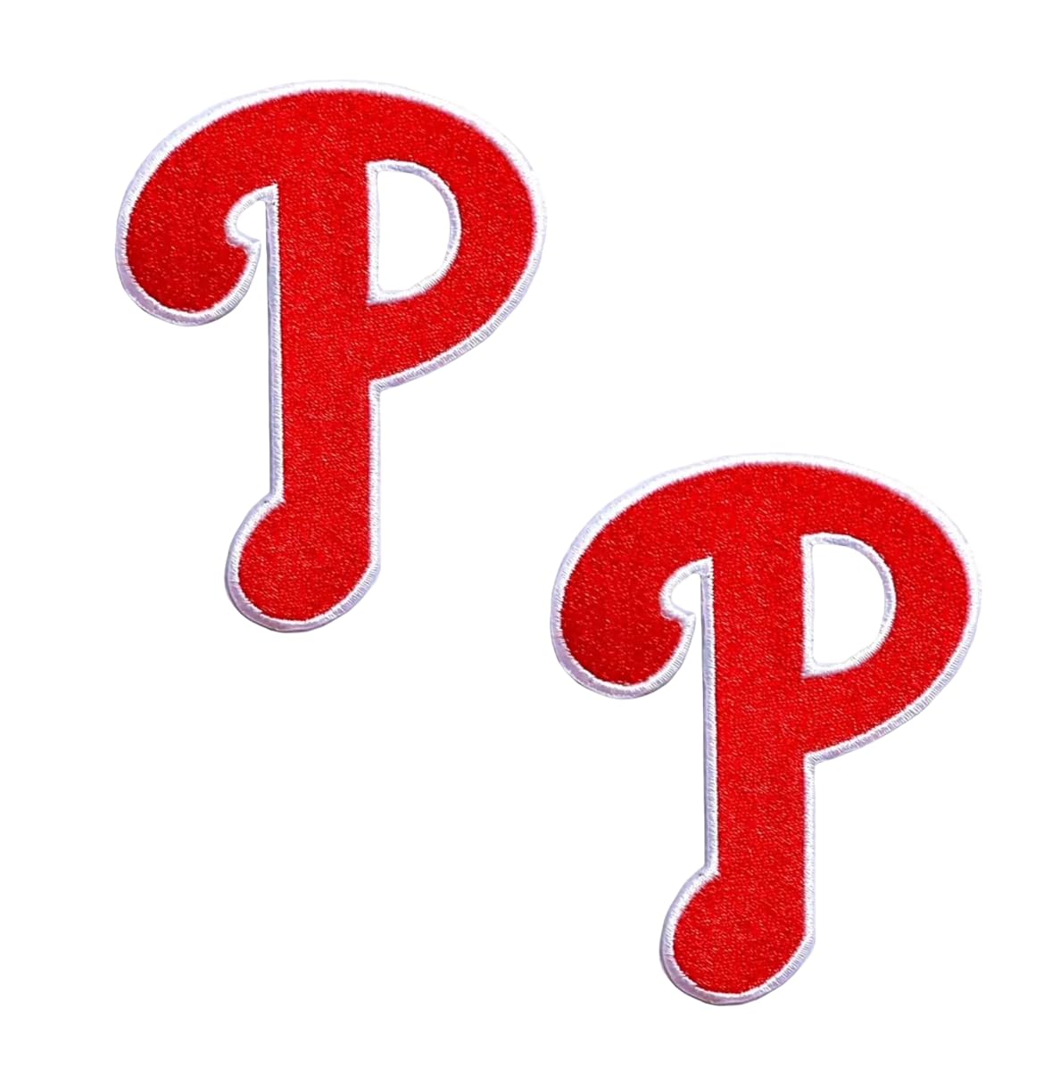 Iron-On Letter P Patch, Red, 3.5 x 2.5 in, 2-Pack for Jackets & Bags
