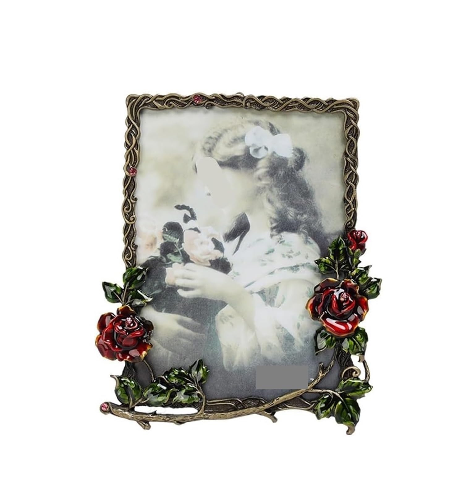 Vintage Rose Metal Photo Frame(6inches)