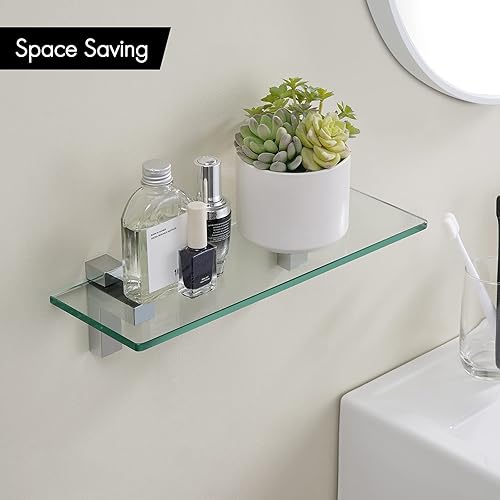 Miniatura 3 de KES Estante de cristal de 14 pulgadas para baño y soporte de papel higiénico acabado pulido BGS3201S35A2175S12