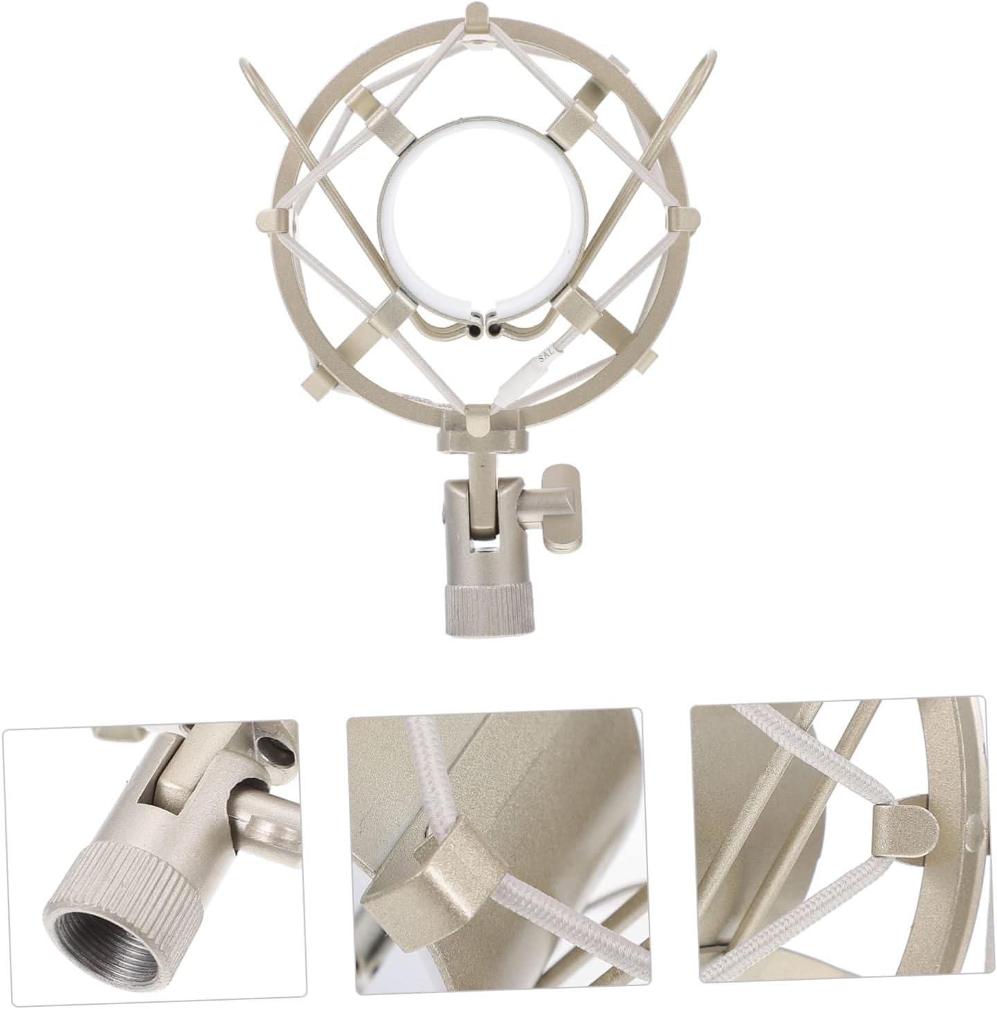 kh Imported Universal Microphone Shock Mount Cradle Holder Clip Stand Mic (Silver) 4