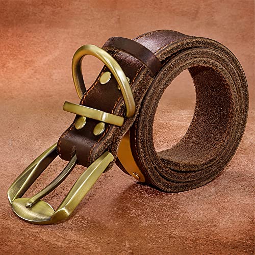 Didog Genuine Leather Dog Collars With Engraved Nameplate, Personalized Soft Leather Dog Collar With Custom Id Tag, Brown/Green/Red For Medium Large Dogs (L, Brown) #TOP2