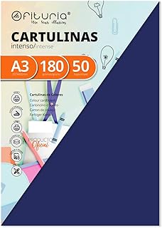 Pack 50 Cartulinas Color Azul Oscuro Tamaño A3 180g
