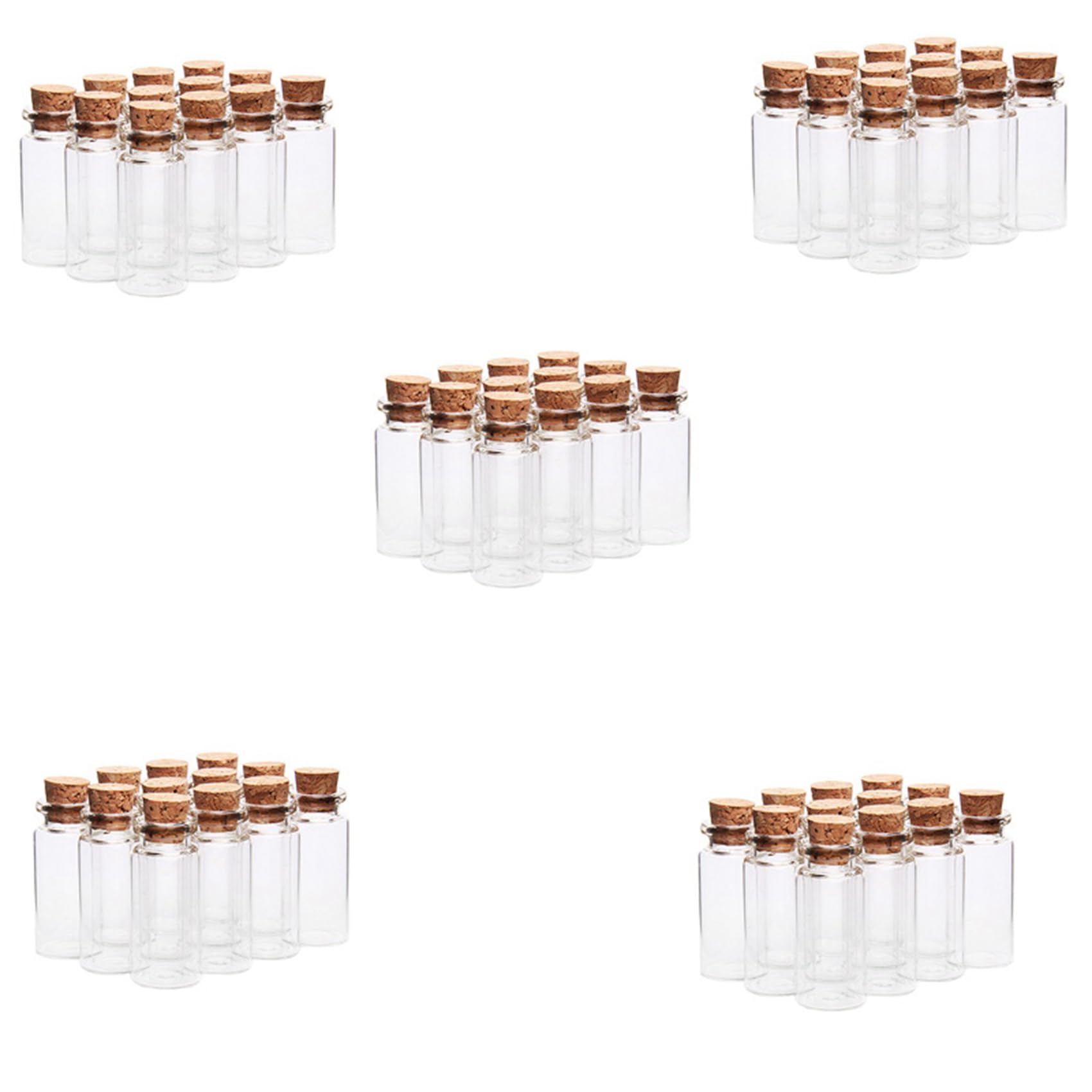 Istovo 100 Pcs Vials Bottles Mini Glass Bottle With Cork Stopper Wish Bottles, For Weddings, Creations And Decorations(10Ml)