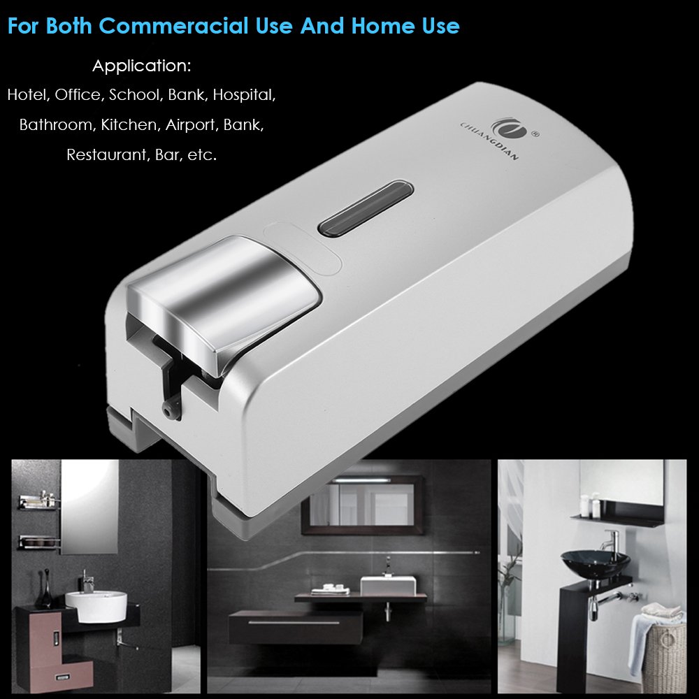 TFixol Dispensador de jabón manual de 300 ml para montar en la pared, caja de champú, baño, baño, lavado de manos, champú líquido, dispensador de jabón y soporte