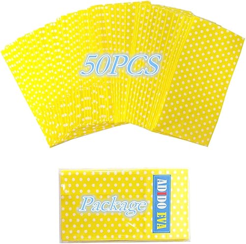 Miniatura 8 de Bolsas de papel de lunares amarillas, bolsas de regalo para aperitivos, frutos secos, golosinas para baby shower, cumpleaños de niños y fiestas de