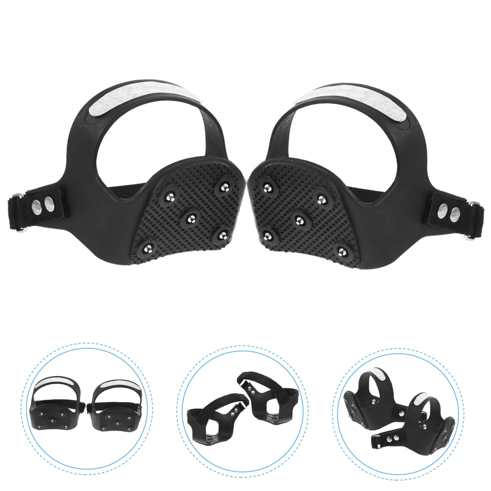 CALLARON 2paires Crampons Antidérapants Silicone Pour Chaussures Dents Sécurisée Pour Randonnée Et Sur Neige Et Glace Noir