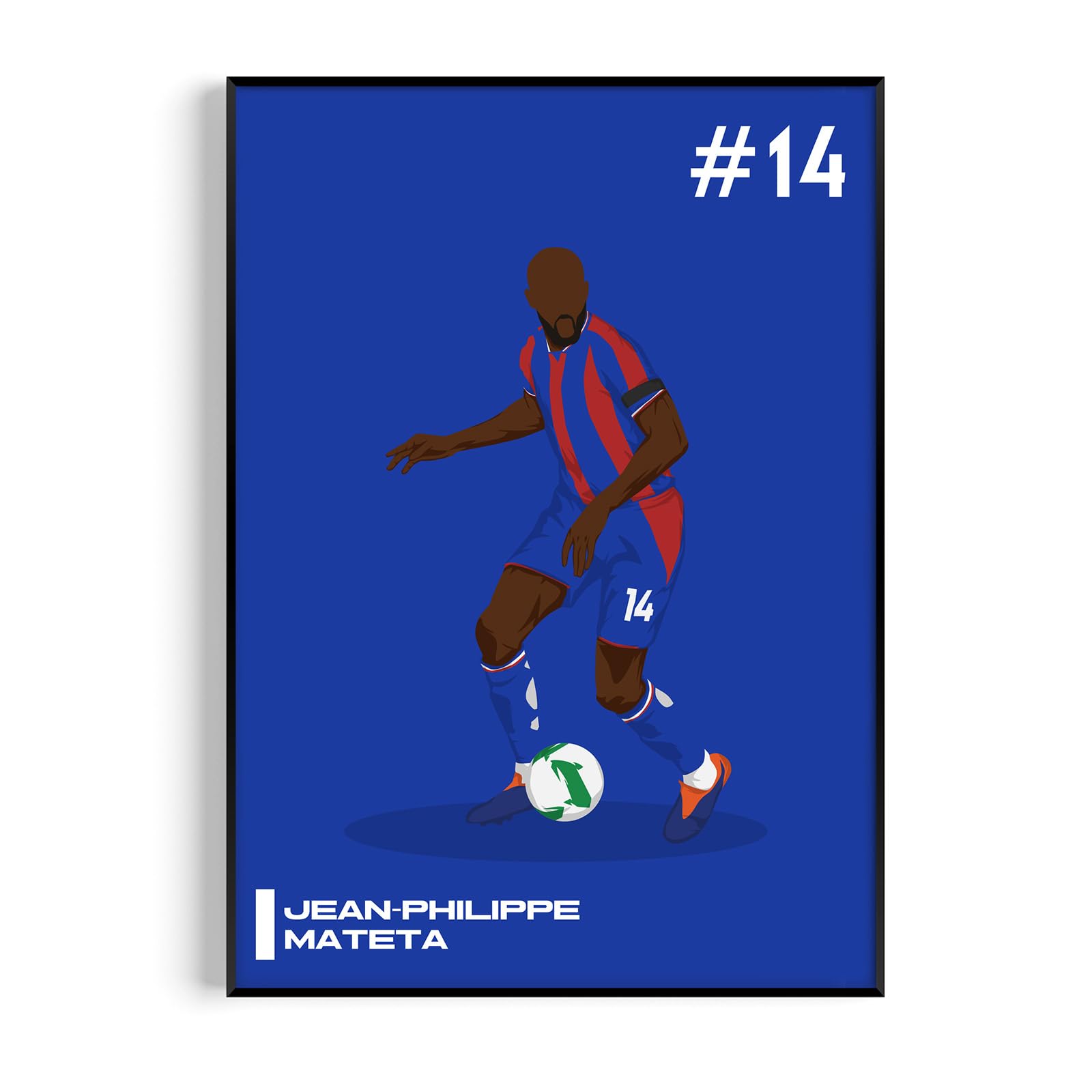 Jean-Philippe Mateta Poster, Modern Football Wall Art Print, Minimalist Soccer Gift for Fans (Jean-Philippe Mateta, A4, Unframed)