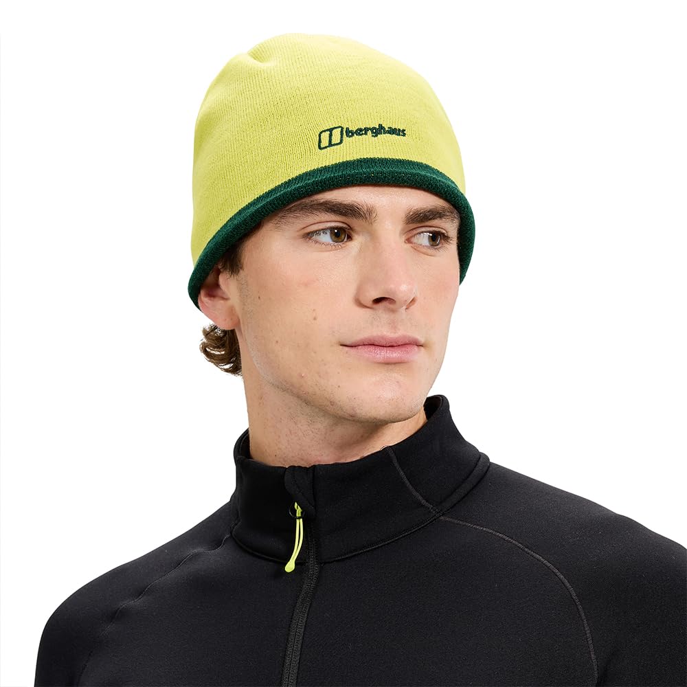Berghaus Unisex Blocks Beanie Hat | Reversible Beanie, Green, ONESZ