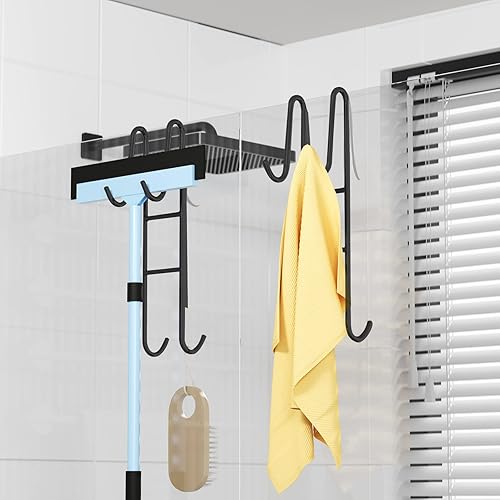 Miniatura 5 de Cerbonny Ganchos para puerta de ducha (10 pulgadas), paquete de 2 ganchos extendidos para toallas de baño, ganchos para puerta de vidrio sin marco,