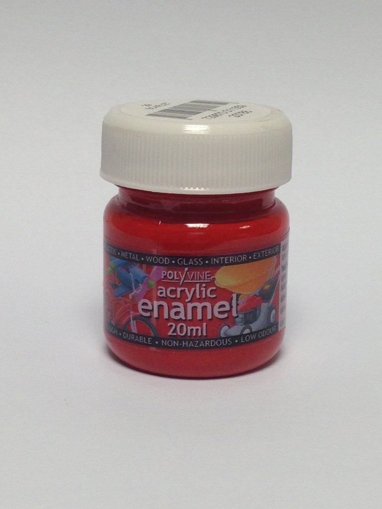 Polyvine 20ml Acrylic Enamel Paint Scarlet