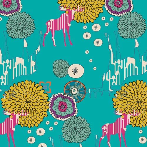 Art Gallery Fabrics Art Gallery Utopia Paradise Dwellers - Tela viva, color azul disponible en Yaxa El Salvador