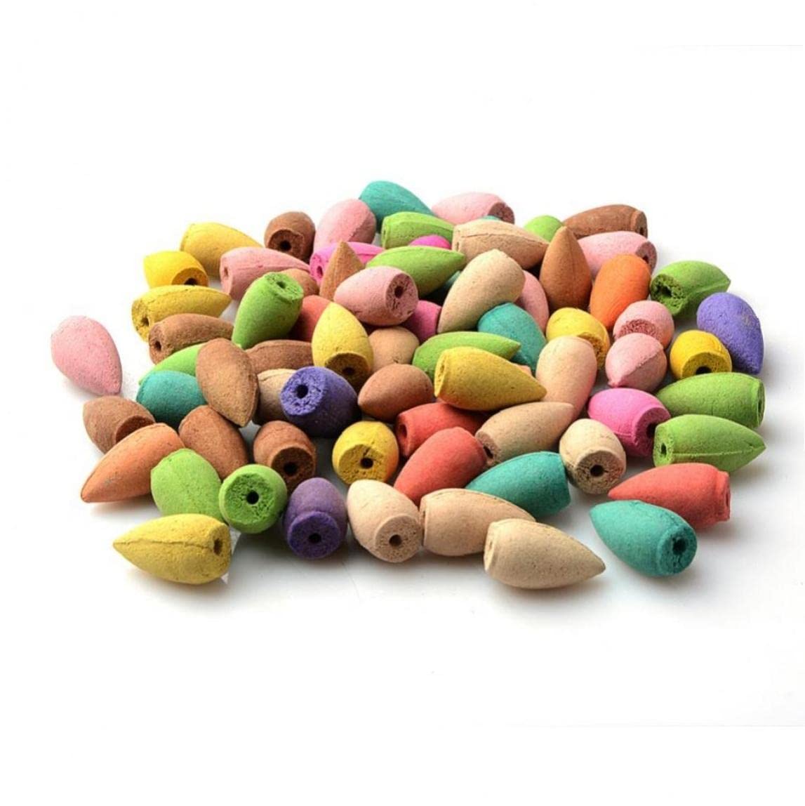 Zonster Lavender 100Pcs Natural Reflux Tower Incense Rose Jasmine Osmanthus Tea Smoke Cone Reflux Tower Incense Backflow