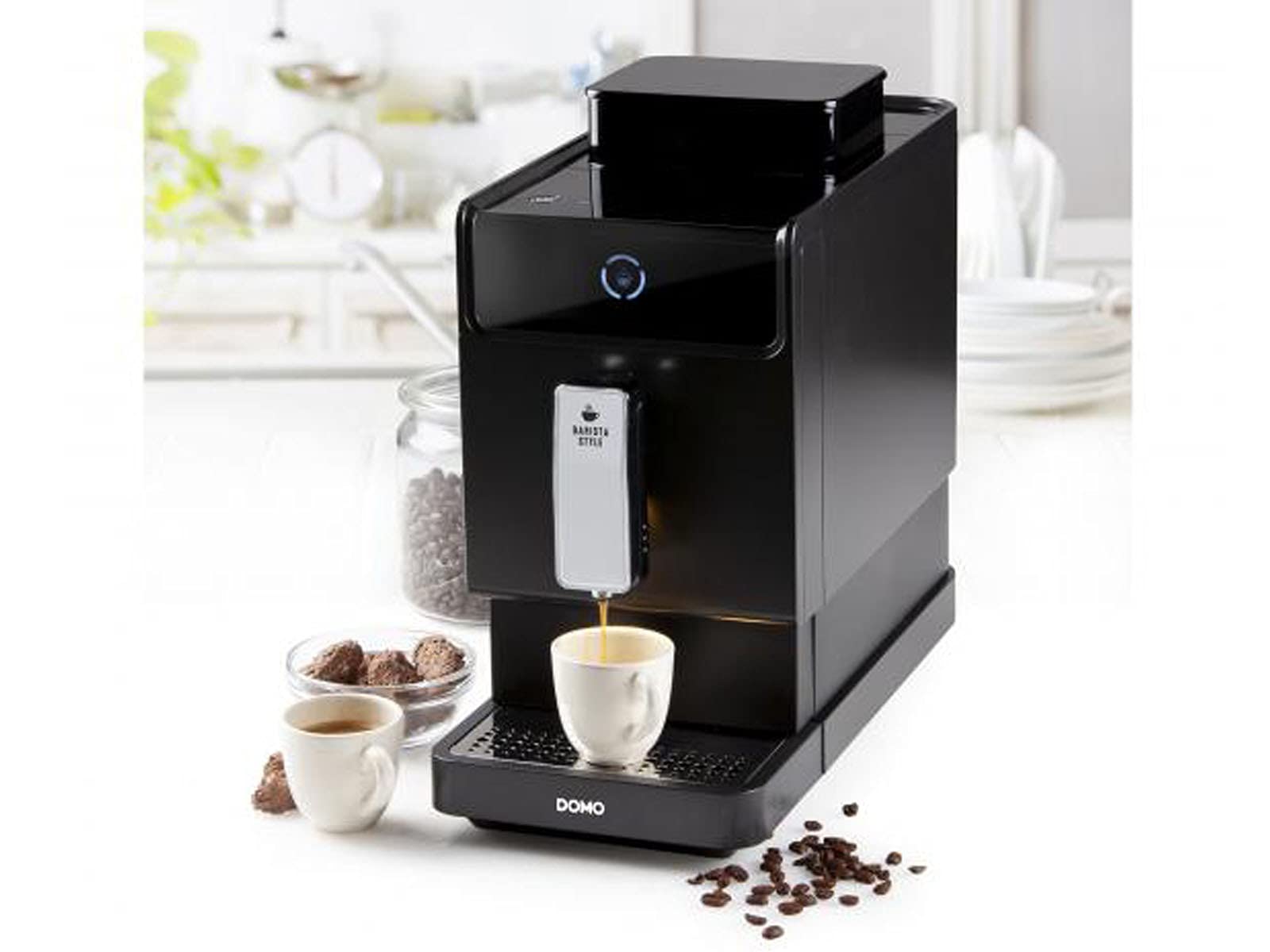 DOMO Macchina da caffè da chicco a tazza DO718K