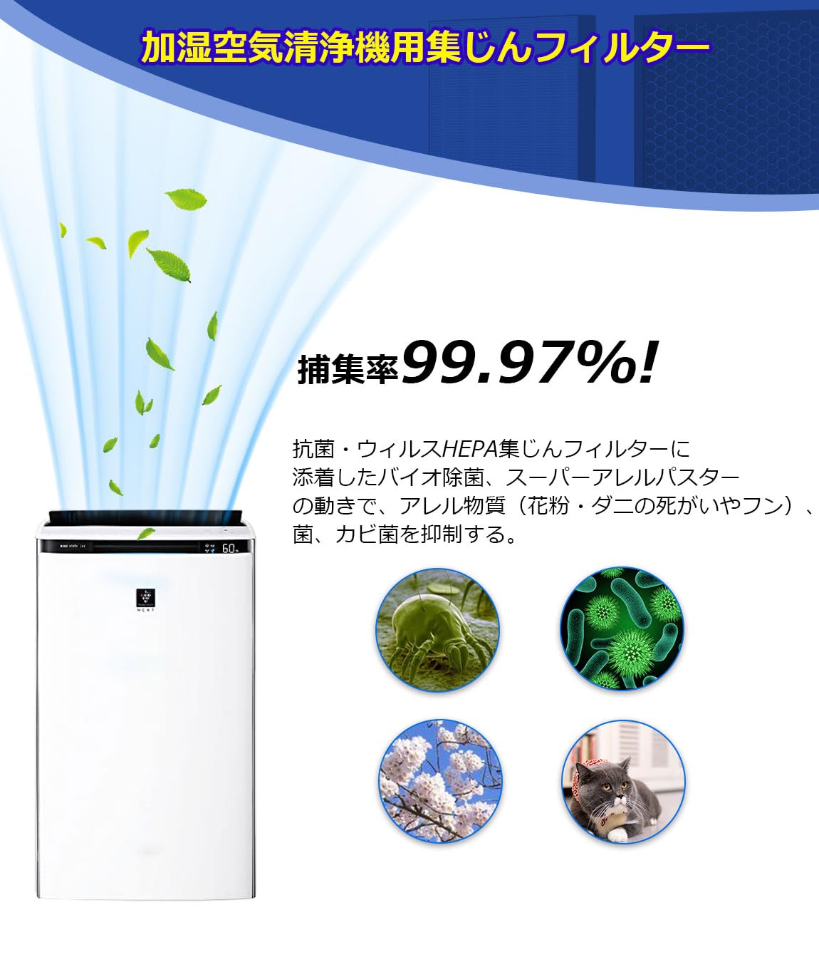 Amazon.co.jp: PWsnice シャープ 空気清浄機 用 集じんフィルター FZ