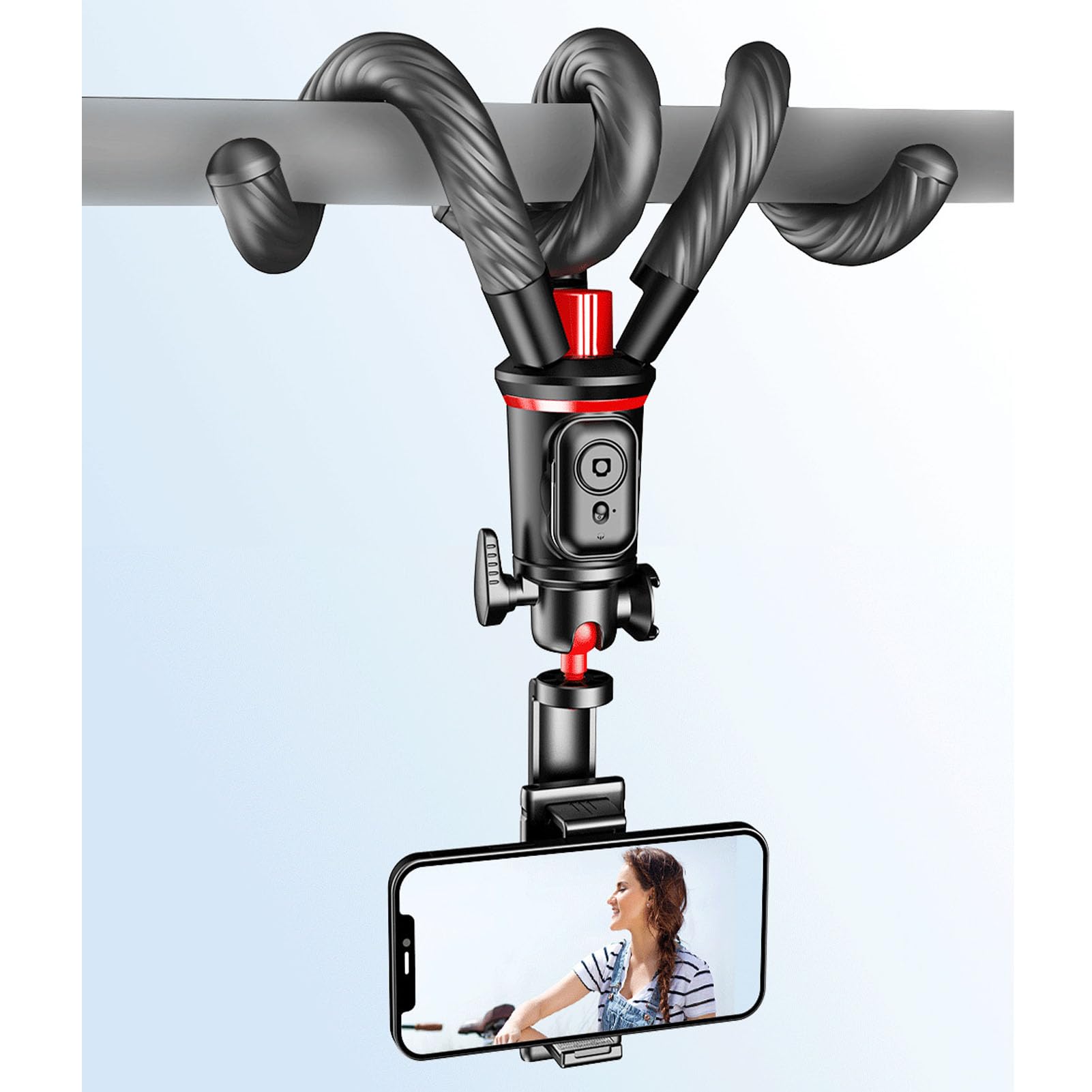 Treppiede Bluetooth Selfie Stick con Telecomando, Rotazione a