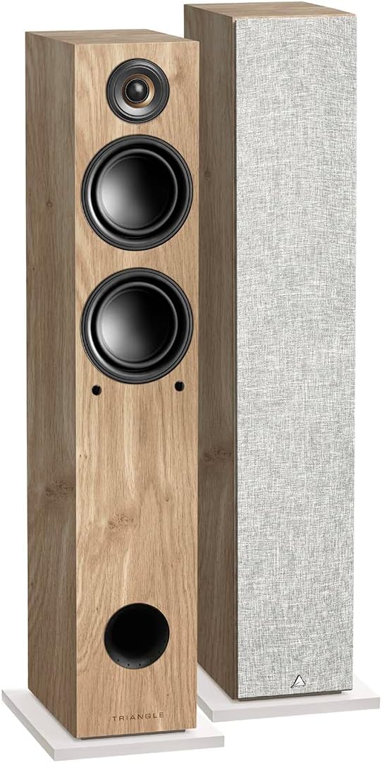 triangle LN05A Wireless Bluetooth Floor Standing Single Speaker with 80W Class D Amplifier and Bluetooth aptX Wireless Streaming (Light Oak)