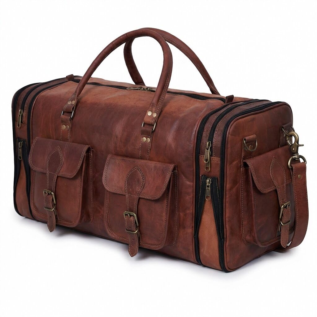 Handgefertigter Vintage-Reisegepäck, 76,2 cm, Sporttasche, Wochenendreisen, Übernachtung, 1 Seesack für Herren