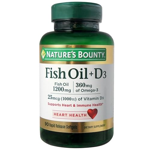 De la Naturaleza Bounty Aceite de Pescado de grado farmacéutico Vitamina D 1000IU, 90softgels