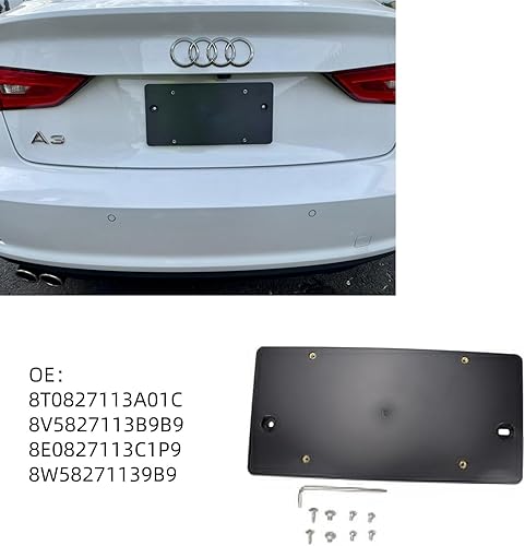 Miniatura 3 de Soporte de placa de matrícula trasera para Audi Q5 A3 S3 A4 S4 A5 S5 RS5 A6 S6 SQ5 Q7 2002-2022, OE 8T0827113A01C, 8V5827113B9B9