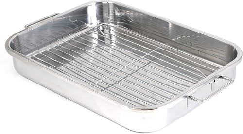 Miniatura 3 de ExcelSteel Multiuso con estante y asas plegables para un fácil almacenamiento asador de acero inoxidable 125 pulgadas inoxidable