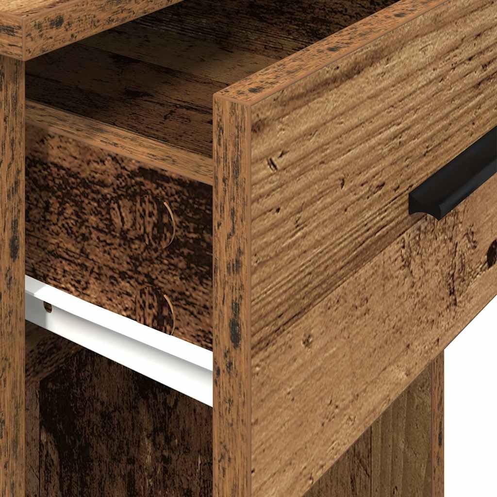 Hothingwell Supporto Torre Computer Legno Ingenierie 35x45x77 cm | Cassetto per caricabatterie, Ripiano per ufficio a casa, scomparto aperto, superficie liscia