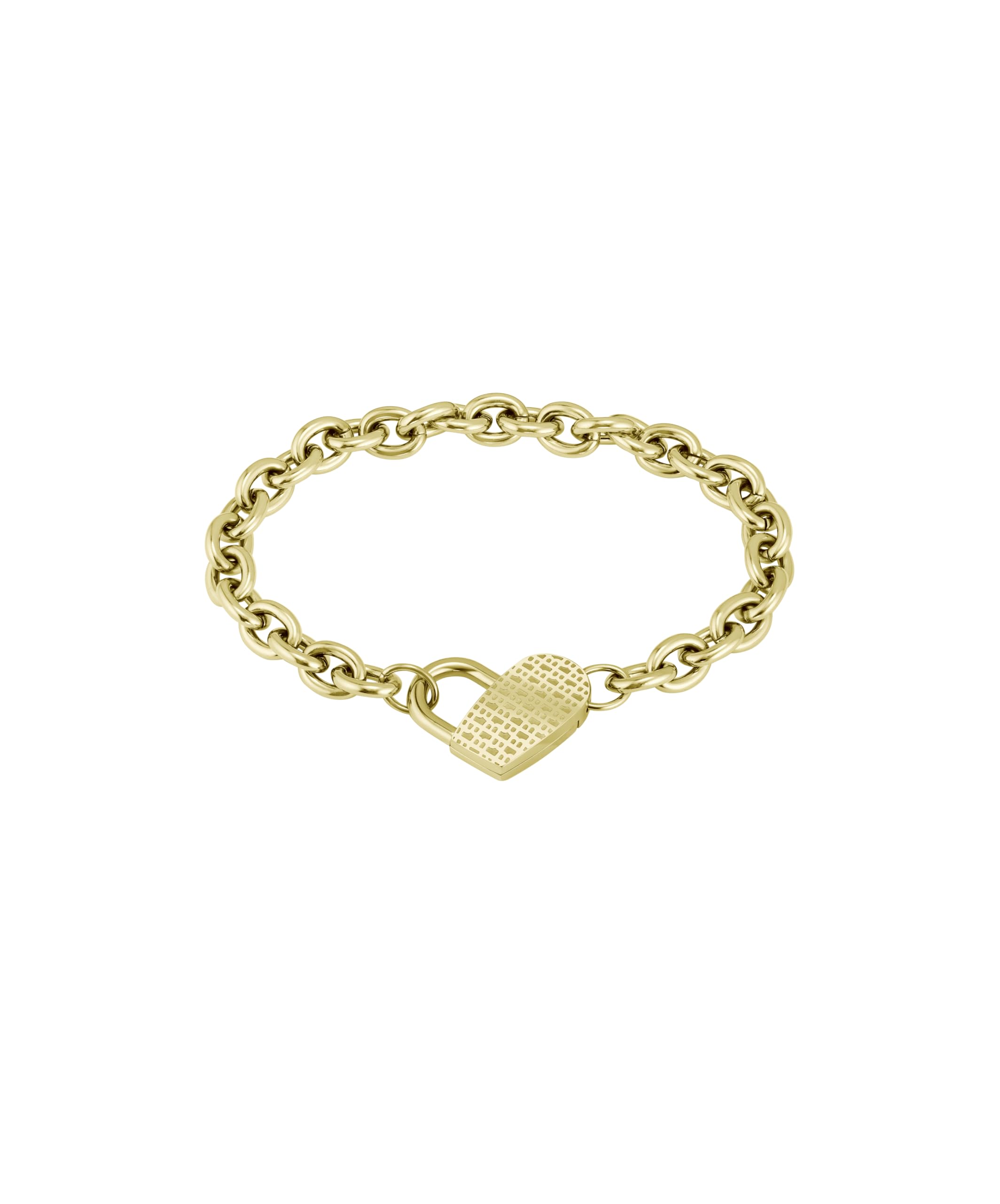 BOSS Jewelry Collection Ripple Bracelet BOSS HONEY LOVE - Chaîne Acier Inoxydable Or Jaune Avec Cœur 22mm Accessoire Luxe Coeur 22mm Ajustable