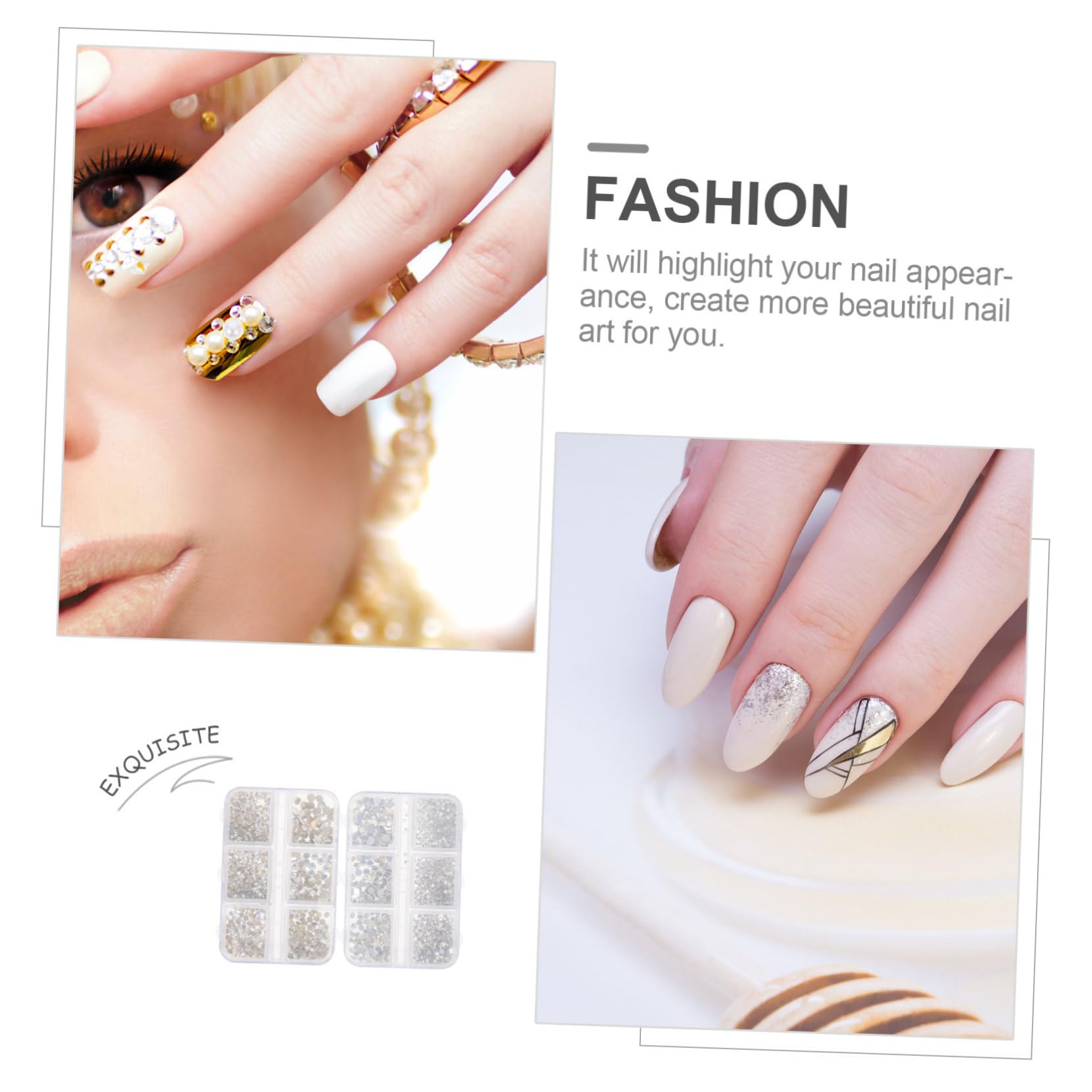 VALICLUD 5 Set Accessori Per Nail Art Con Strass Gemme Di Nail Art Ab Glitter Uv Decorazioni Unghie Ciondolo Per Unghie Fai Da Te Ciondoli in Strass Per Unghie Pp 2 Scatole*5