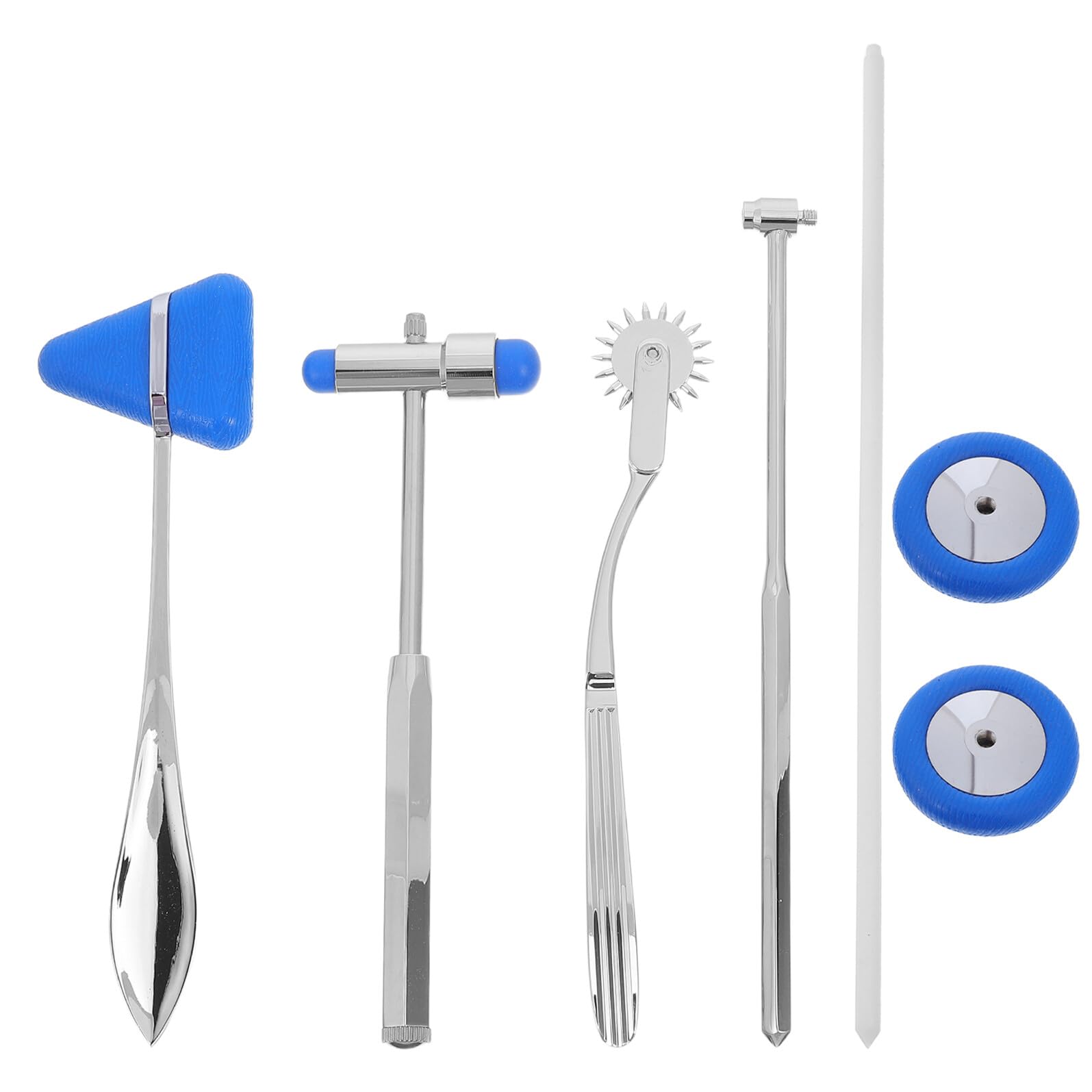 Homoyoyo Set di Martelli Medici Diagnostici 5 Pezzi Blu, Strumenti a Percussione Portatili in Metallo Impugnatura Ergonomica, Kit per Esami Neurologici per Medici, Infermieri e Studenti