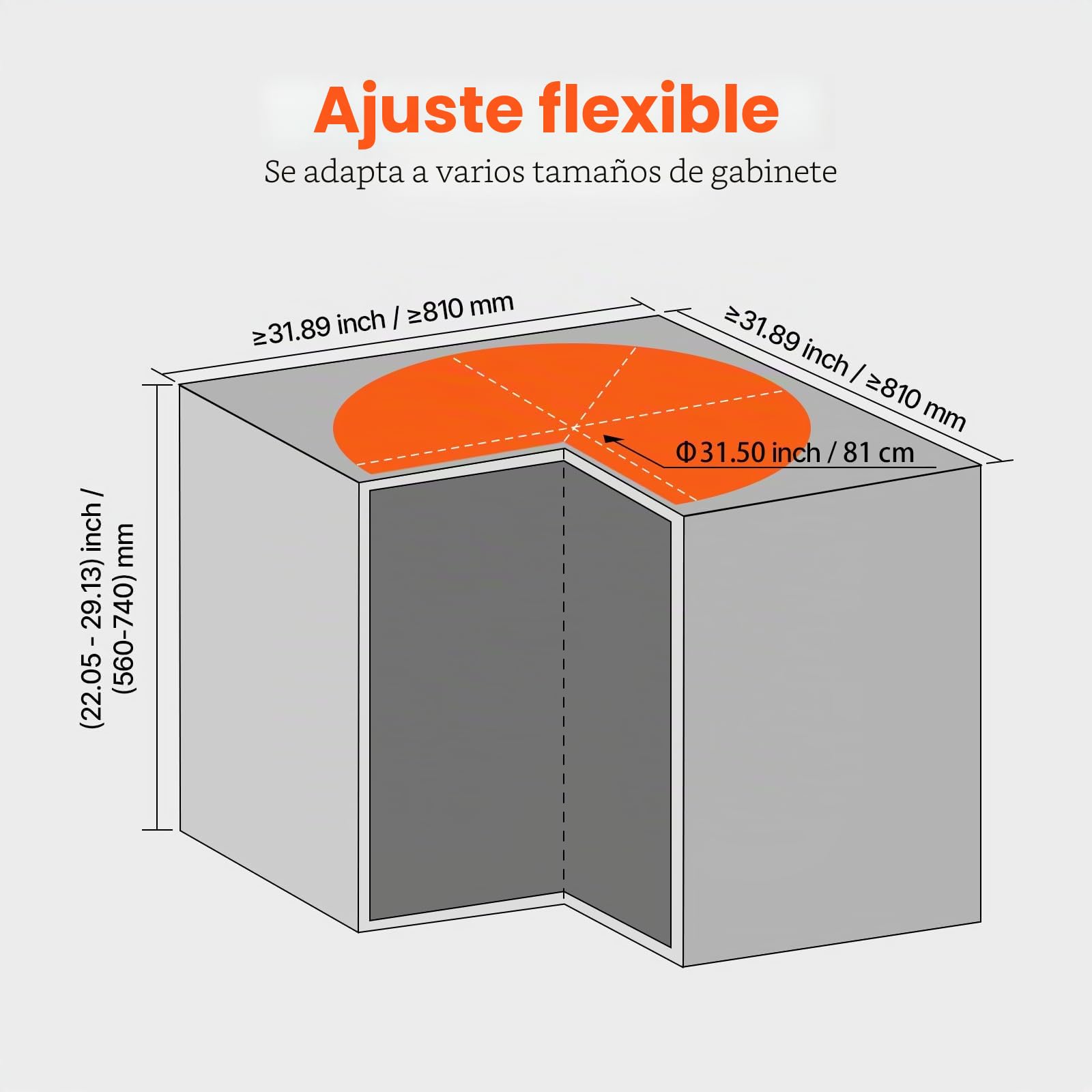 VEVOR Organizador de esquina cromado en forma de riñón de 28 pulgadas, base de cocina giratoria de 360°, estante de almacenamiento ajustable de 2 niveles, estante de almacenamiento de acero al carbono