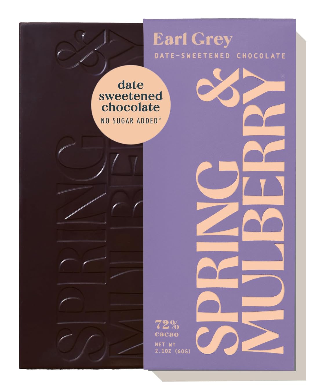Spring & Mulberry Dark Chocolate Bars – Healthy Chocolate, Date-Sweetened - Earl Grey 3 Pack