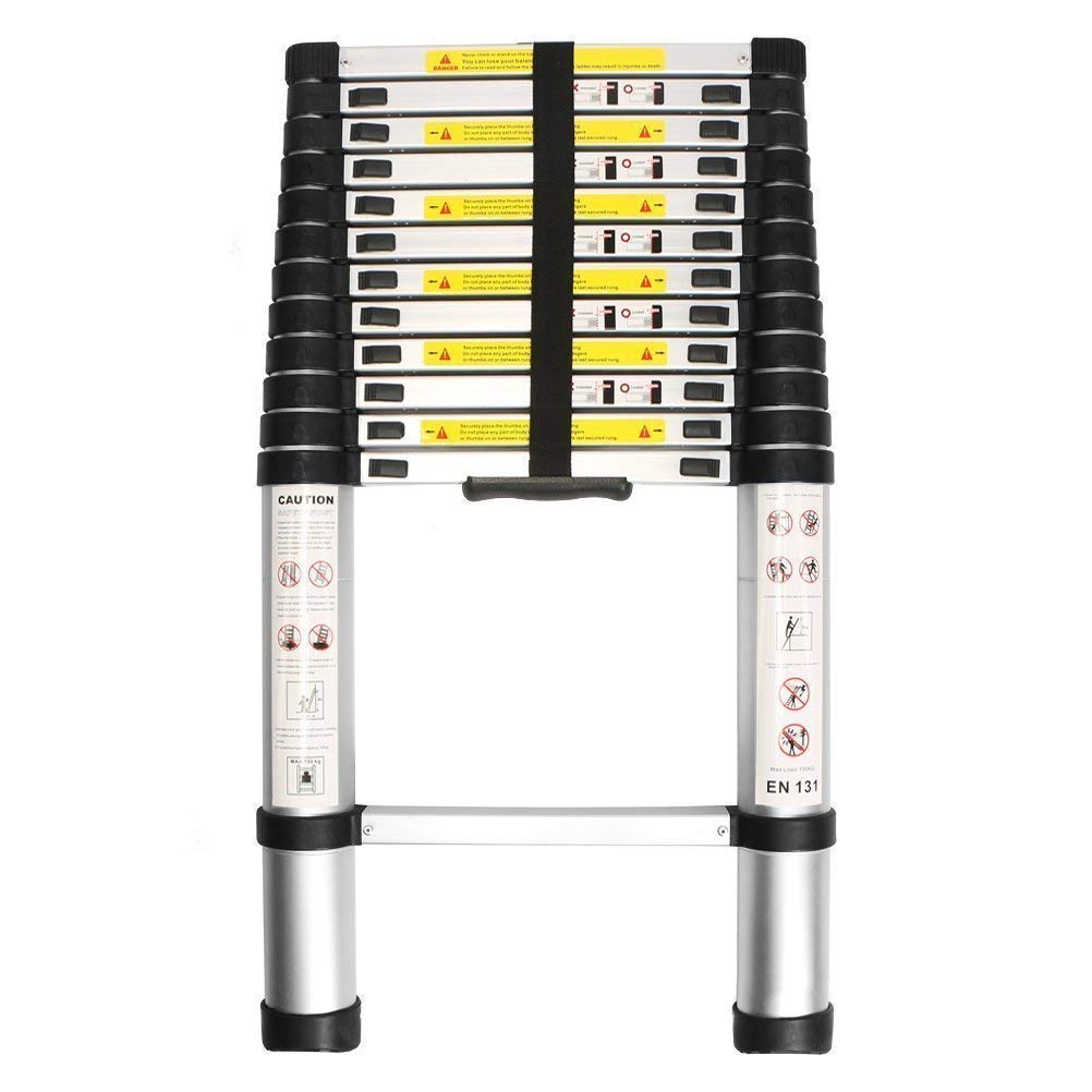 B K Jagan & CO Telescopic Aluminum Ladder Extendable Folding Step Ladder Multipurpose Household use (3.8 Meter)-image-25