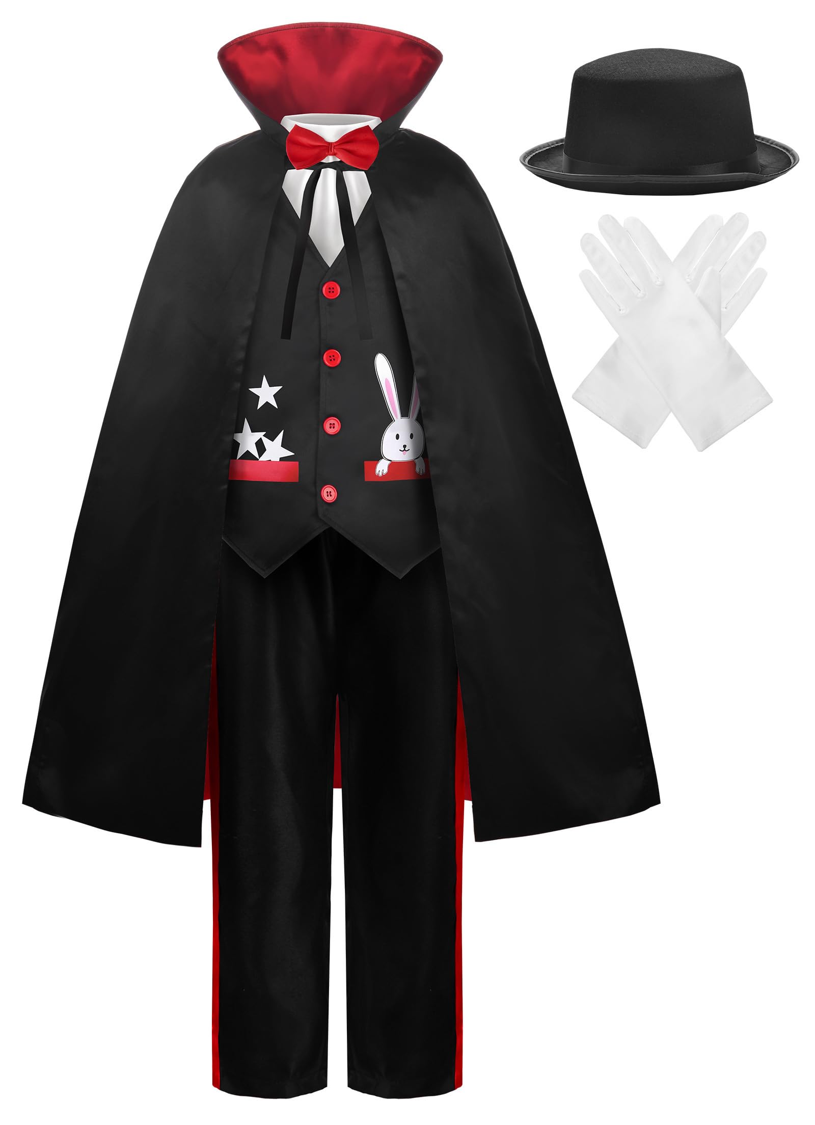 ReliBeauty Magician Costume Kids with Hat and Gloves