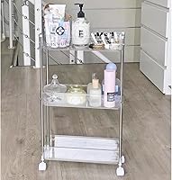 Vista 7 de Versatile Transparent Rolling Storage Cart, Slim Design, 3 Tier Multi-Purpose Organizer for Kitchen, Bathroom, Office, and More (Slim 3-ply)