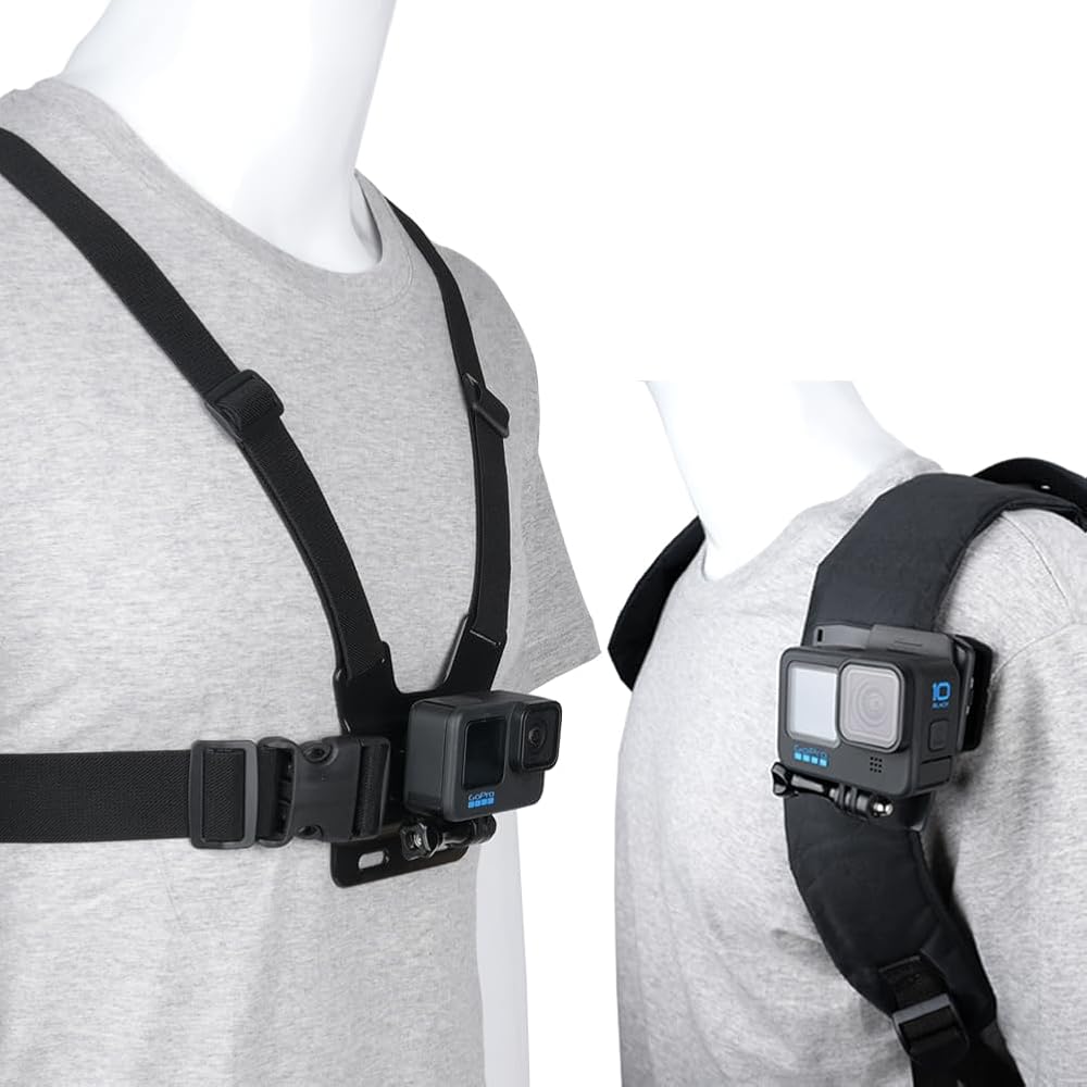 KLIOMAX Adjustable Chest Mount Harness And Head Strap For GoPro Cameras