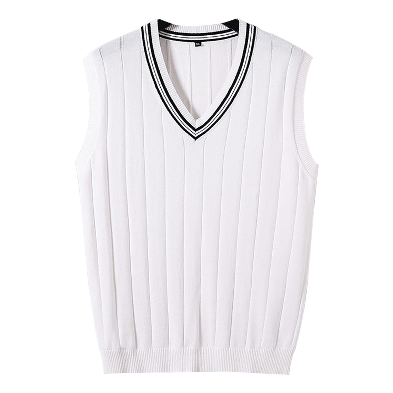 Pulls sans Manches Homme Pull à col-V Tricoté Gilet Élégant