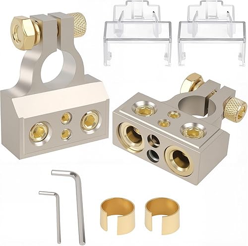 SINGARO Conector de terminal de batería de automóvil, 0/2/4/6/8 AWG de aleación de zinc para camión, protector de batería de audio de aleación de