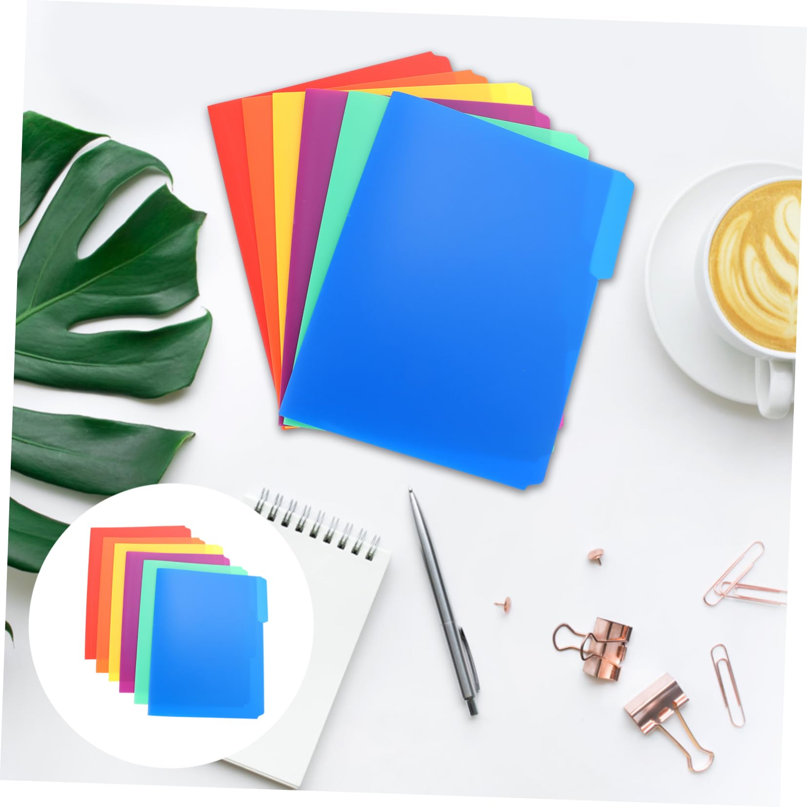 Uonlytech 5 Ensembles Lot De Dossiers Plastique Colorés Classeur Et Pratique Pour Bureau École Et Organisation De Documents 6 Pièces * 5