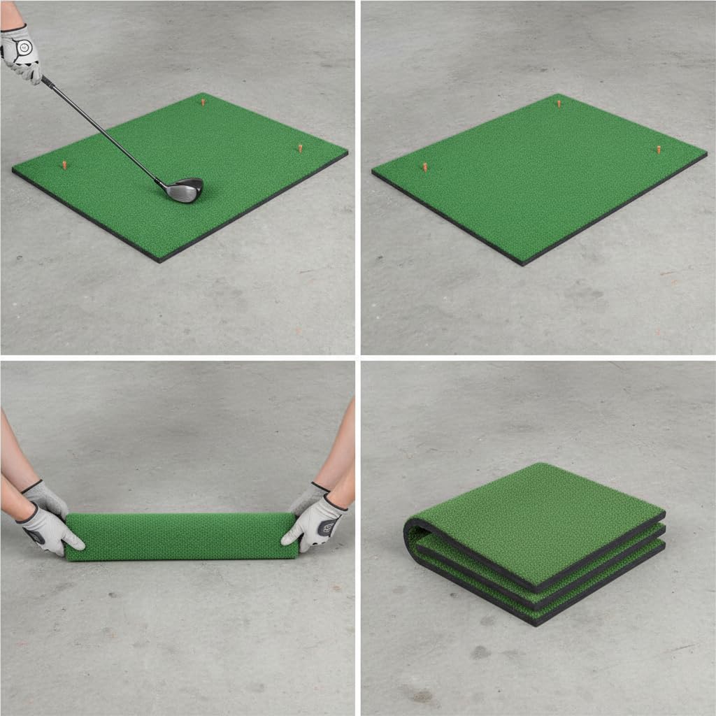 Golf Tragbare Übungsmatte Indoor | Verbundmaterial, tragbare Trainingshilfe, für , PP-Gras, Basis, Golf-Übungsmatte, für Golfer