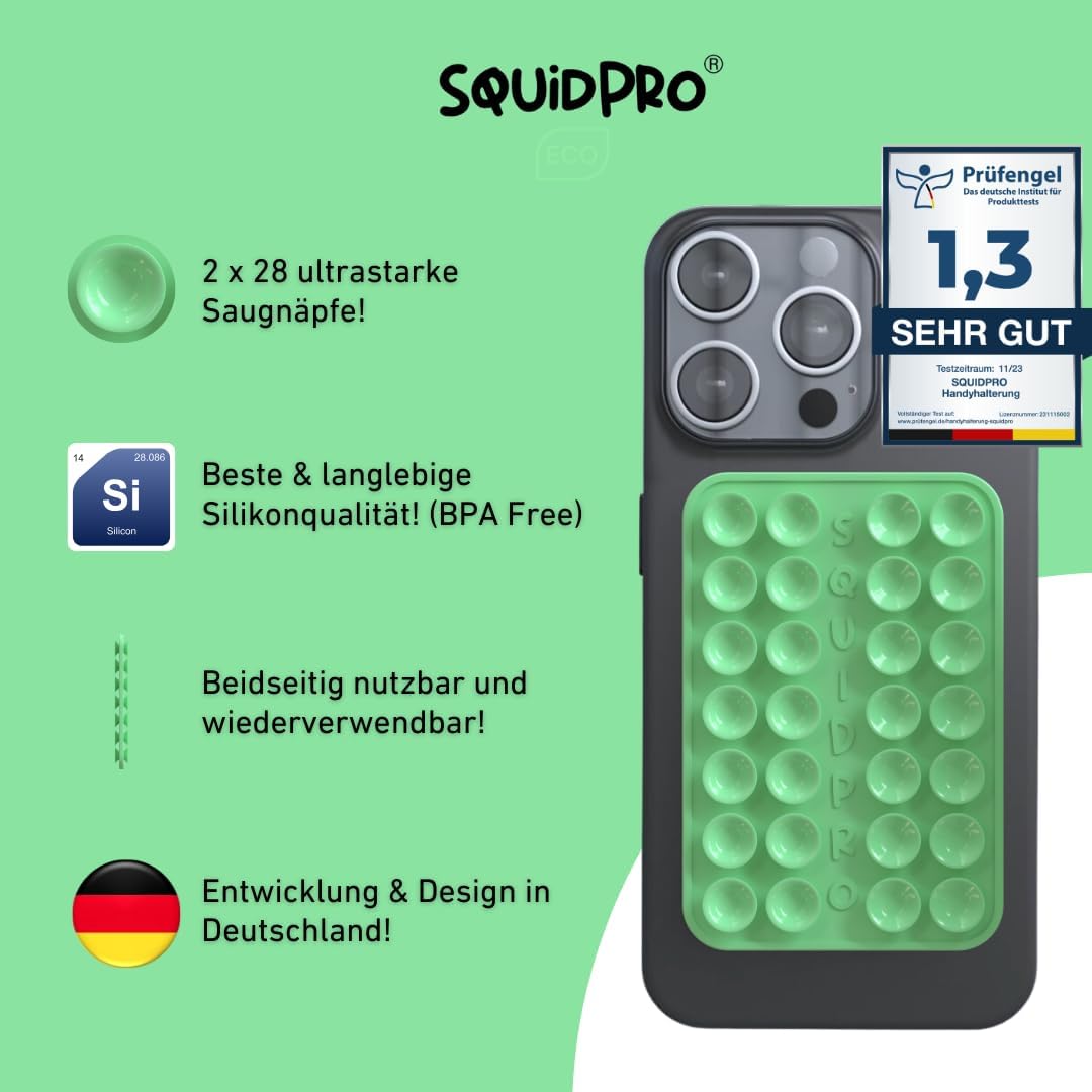 Get a Grip: SQUIDPRO® ECO Suction Cup Phone Holder for Perfect Selfies and Videos!