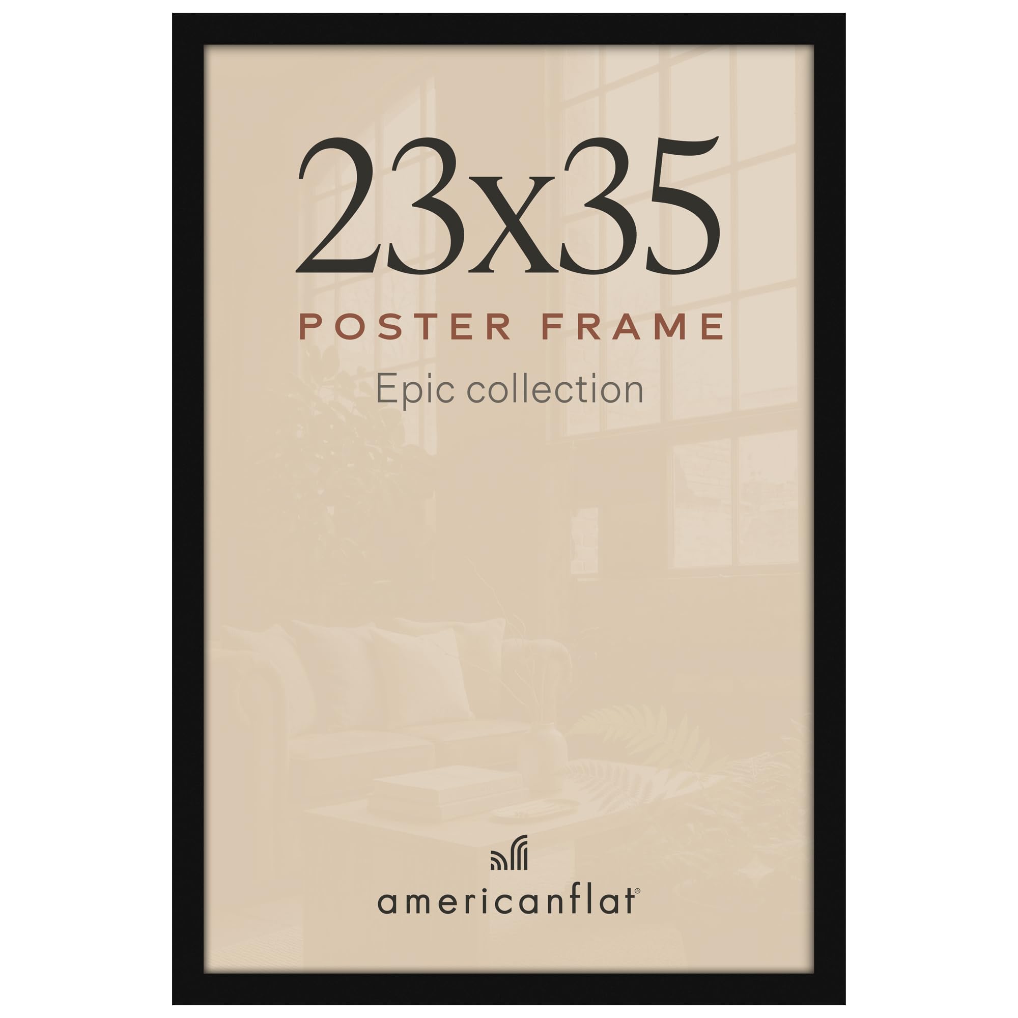 Americanflat 23x35 Poster Frame - Engineered Wood - Black