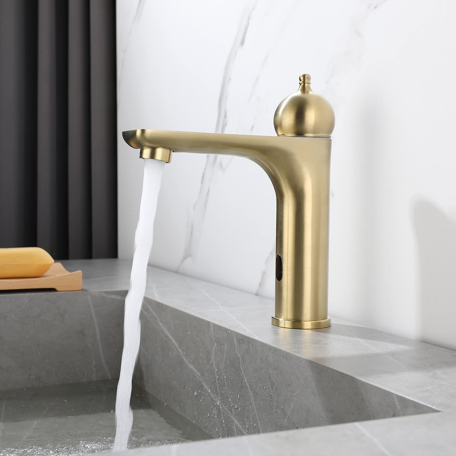 Grifo automático infrarrojo sin contacto, robinet de baño cepillado, grifo de agua con sensor inteligente, diseño moderno para cocina y baño, fácil de instalar, higiénico y ecológico.