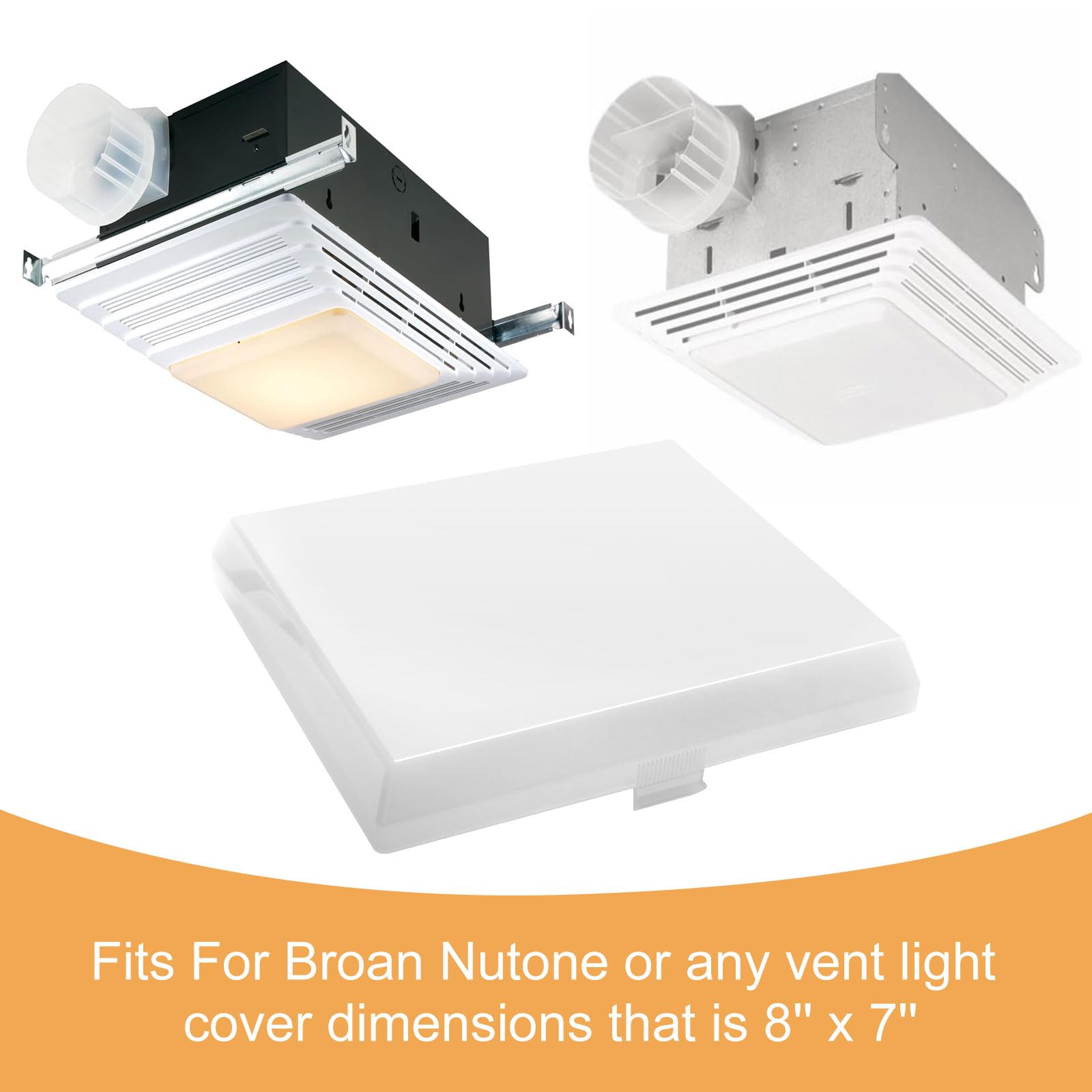 GEAIN Bathroom Fan Light Cover Fits 8'' x 7'' Replacement for