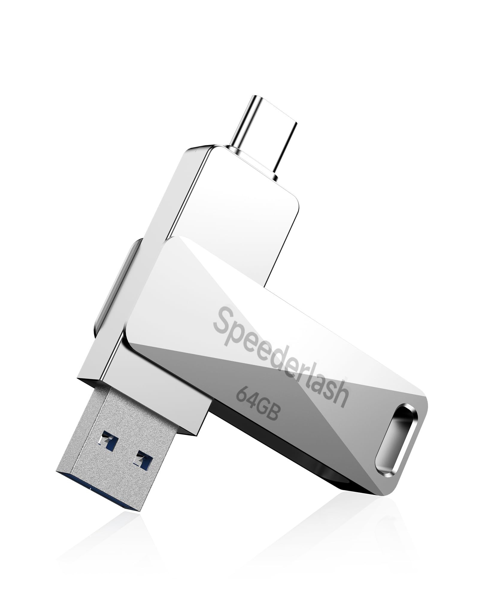 Speederlash pamięć flash 64 GB, podwójny pendrive USB A i typu C, prędkość odczytu 200 MB/s, obrotowa metalowa obudowa, pamięć 2 w 1, do telefonów z systemem Android, tabletów, laptopów i komputerów