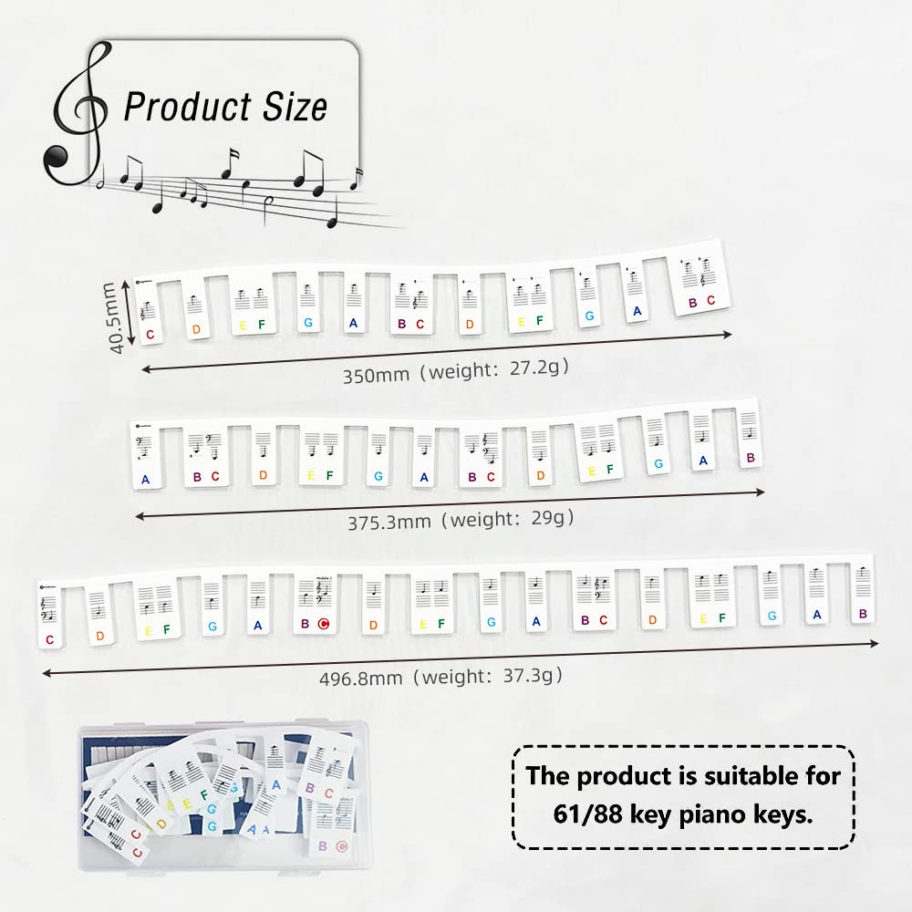 Autocollants Note De Piano, Autocollants De Clavier De Piano, Amovibles Autocollants de Clavier de Piano, pour Touches de Piano pour Débutants et Enfants