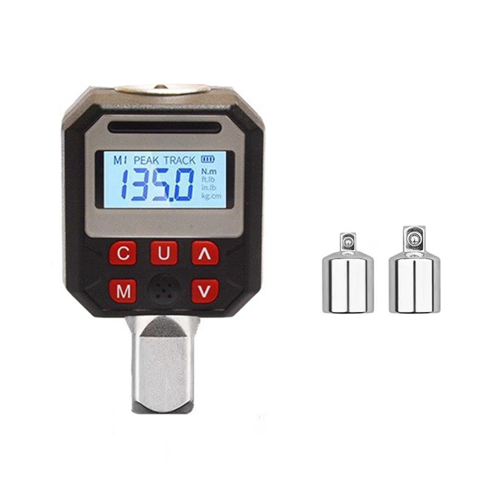 Buxuaaaa 6.8 To 135 Torques Meter Tool With Lcd Display 1.5 To 340Nm Ranging ±2% Accuracy Data Storage Alarm Function Adapters Included Digital Torques Meter Lcd