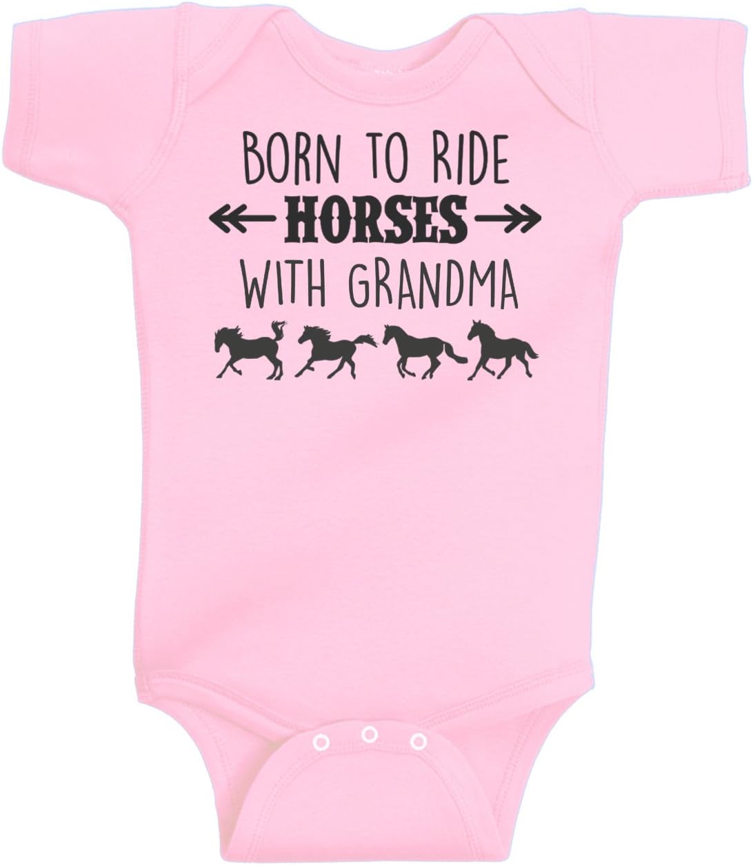 Equestrian Creations Born to Ride Horses with Grandma One-Piece Bodysuit