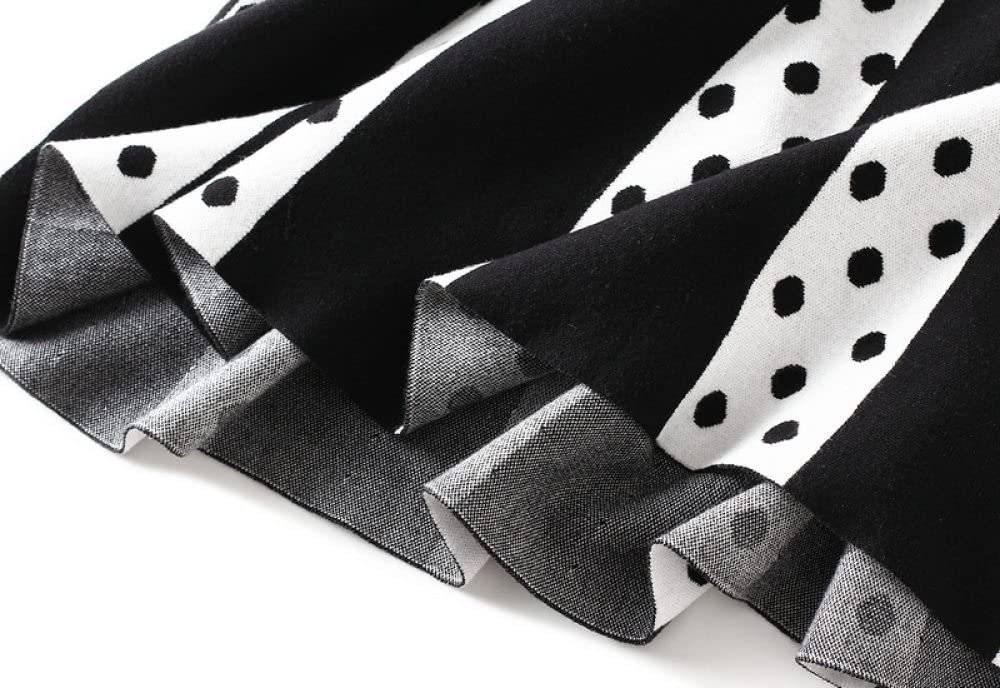 Gonne Invernali Donna,Gonne A Pieghe per Le Donne Vita Elasticizzata Elegante Gonna A Vita Alta A Punto Onda Gonne Invernali Nere Maxi Gonne da Donna Gonna Grande in Maglia Pendolare
